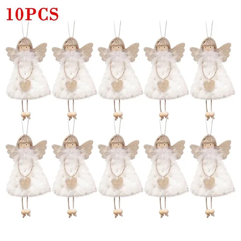 2025 Christmas Tree Pendant Hanging Ornaments Plush Angel Dolls Decoration Xmas Angel Girl Navidad New Year Gifts