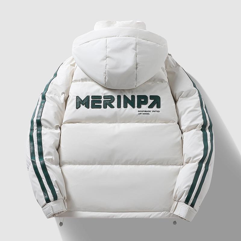 2024 Men's Loose Fit Hooded Down Jacket - Trendy, Casual, Versatile, and Thick, with White Duck Down.