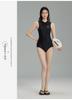 Women's Sporty Zipper Plus Size One-Piece Slimming Racing Swimsuit