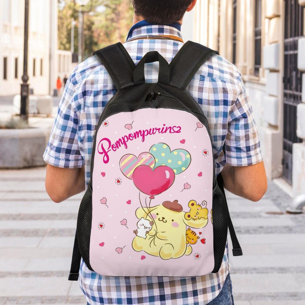 P-Pompompurines Backpacks for Women Men Waterproof College School Dog Anime Bag Print Bookbags