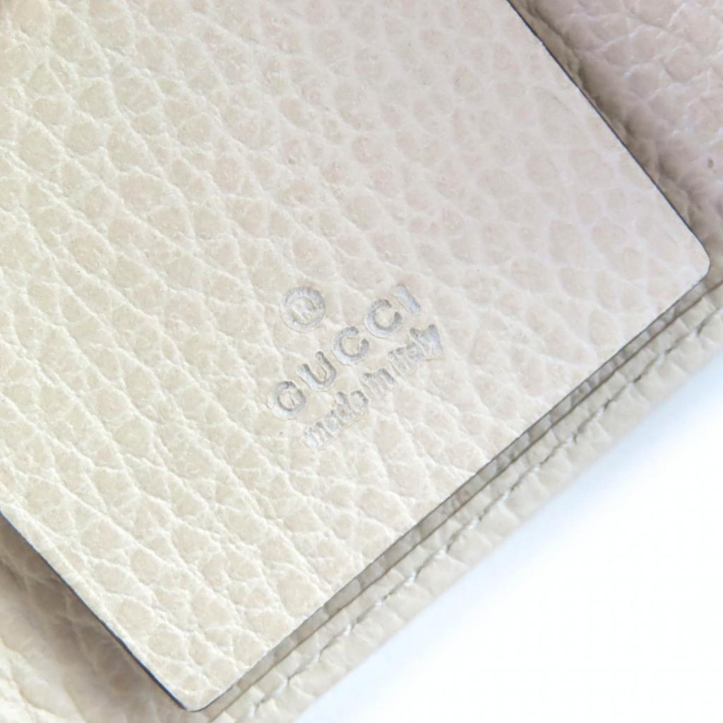 Excellent GUCCI Key holder Double G 6-Key Hook Light beige leather Women 456118 Used