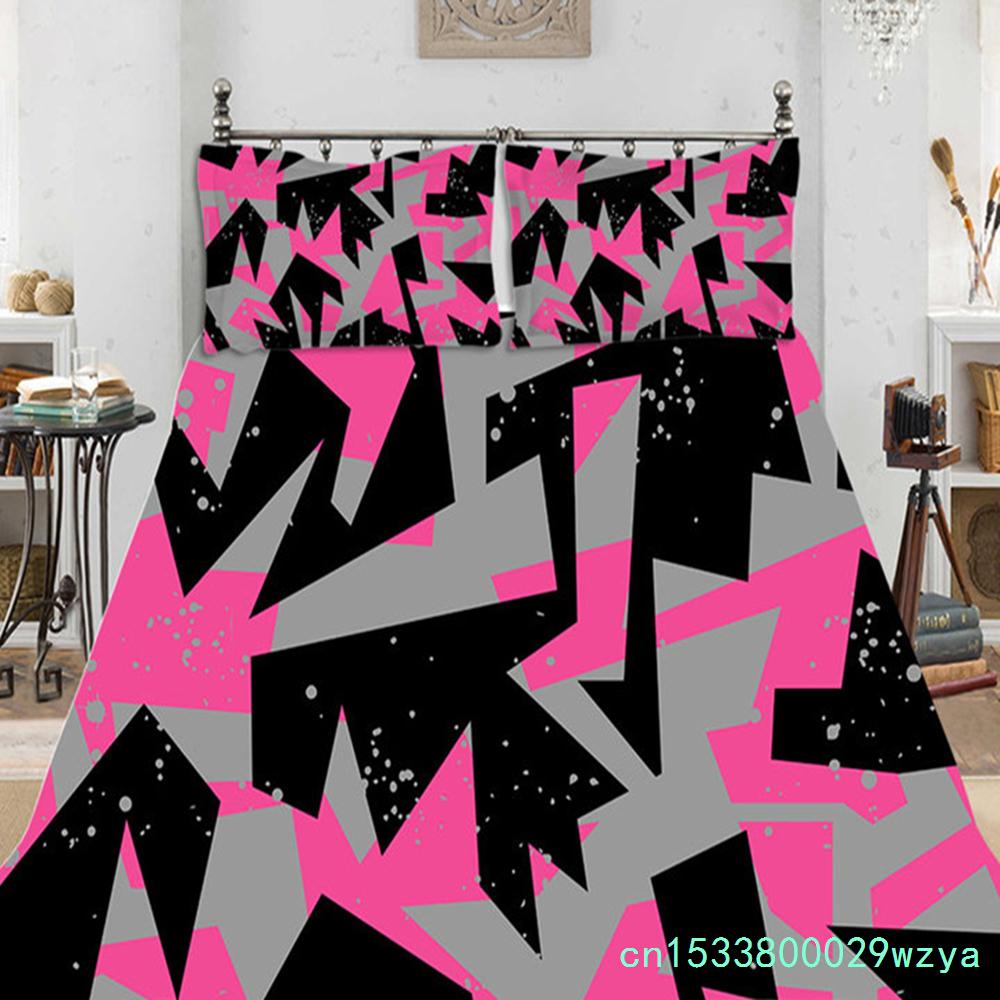 Set Huse Pilote Geometrice Set Lenjerie de Pat Vârtejuri Psihedelice Ochi Microfibră Model Abstract Colorat Husa Pilotă cu Fețe de Pernă