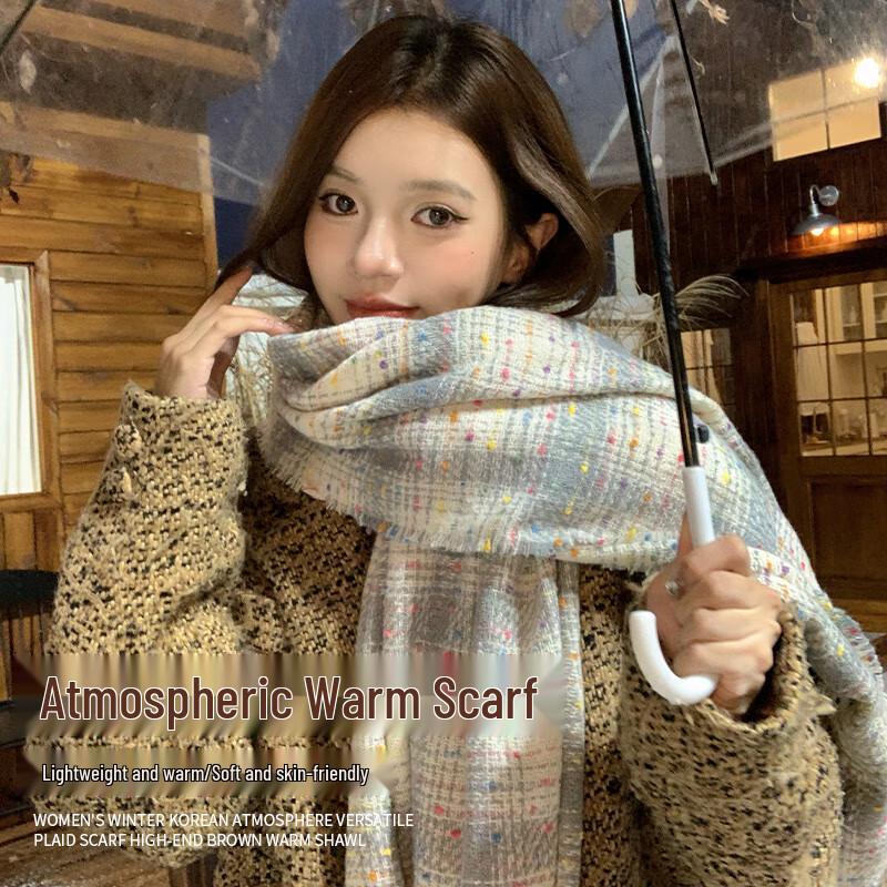 Women's Korean Style Polka Dot Warm Winter Scarf