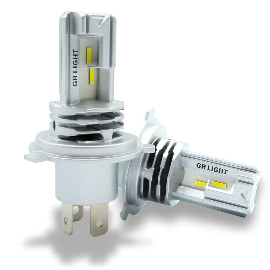 

GRLIGHT 240802NT H4 LED Bulb, Headlight, 2 Pieces, Halogen Size, Compatible with Vehicle Inspection,