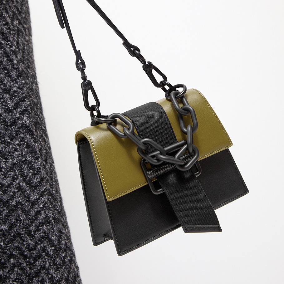 New CHARLES&KEITH PU Small Ck Bag Chain Crossbody Handbag Small Size Women's Multicolor CK2-50781715