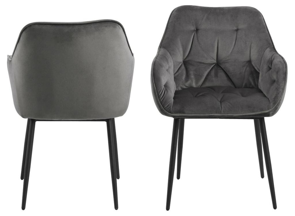 Brooke VIC UPHOLSTERED CHAIR, dark gray, METAL LEGS
