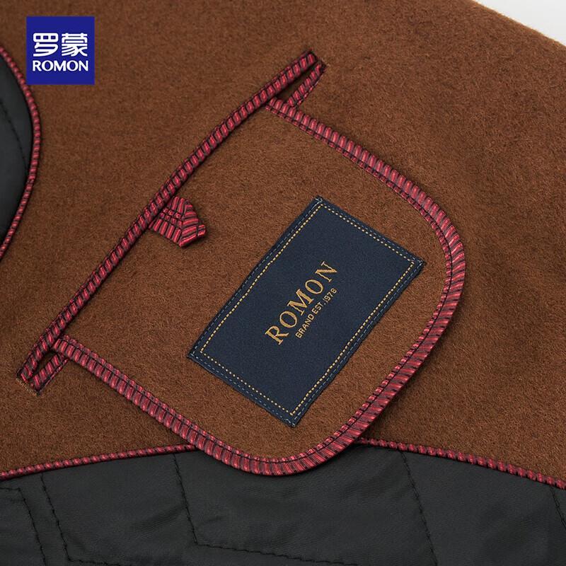Romens Men's Wool Blend Thickened Mid-Length Winter Coat
