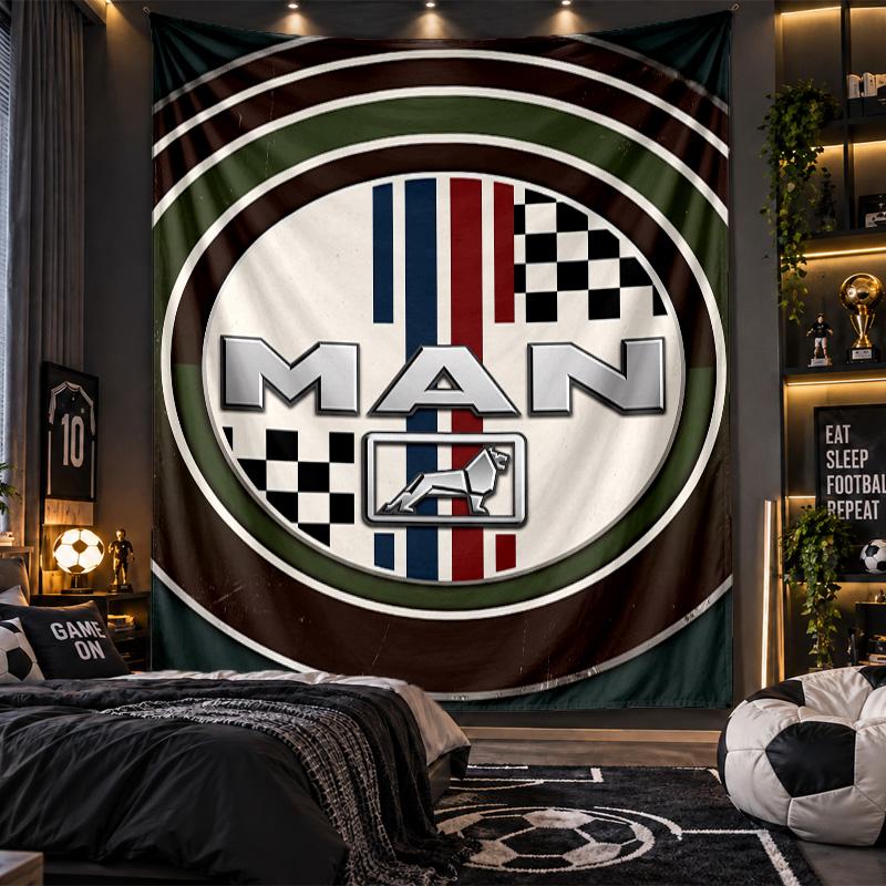 Wandbehang Wandteppich Mann LKW Druck Stoff für Wohnzimmer Schlafzimmer Heimdekoration