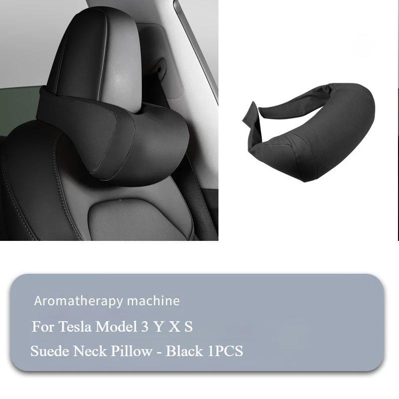 Suede Headrest Neck Pillow for Tesla Model 3 Y S X - Comfortable Car Neck Pillow for Traveling Accessories 2026