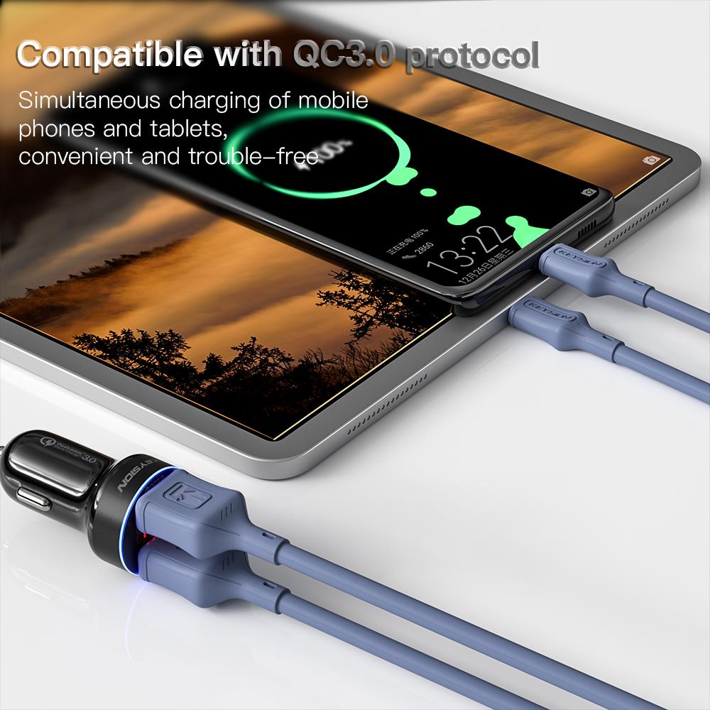 KEYSION Dual USB Quick Charger QC 3.0 LED Display Smart Car Charger For iPhone Samsung Xiaomi Huawei