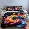 Rainbow swirl with splashes. Bedding sets Duvet cover sets Duvet covers Pillowcases(1 * Duvet Cover 2 * Pillowcases, without duvet insert)