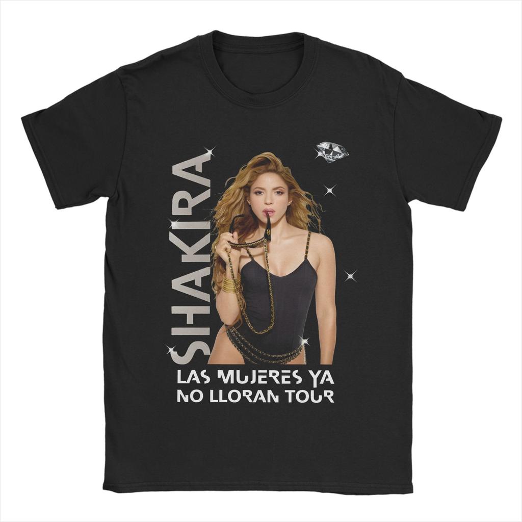 Vintage Las Mujeres No lloran Shakira TShirts Unisex Crew Neck Cotton T Shirt Short Sleeve Tees Summer Tops