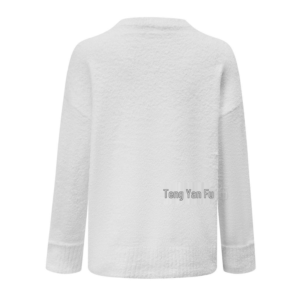 Women's 2026 Long Sleeve Solid Color Round Neck Loose Sweater