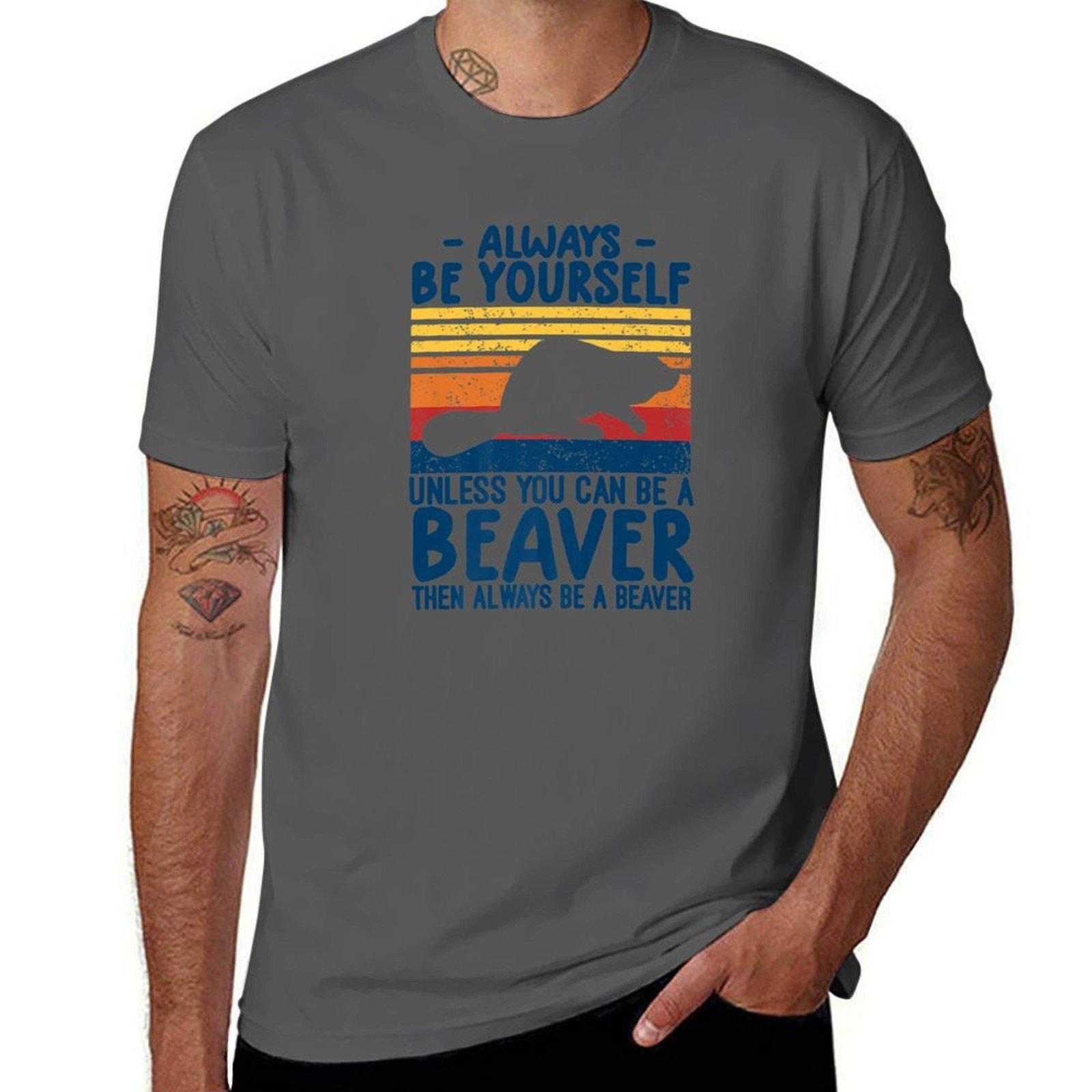 

Funny Beaver Animal T-Shirt black cotton t-shirt plain for man package t shirts for man pack white T-Shirt 4XL