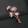 Rinhoo Flower Leaf Plant Pin Daisy Sunflower Pomegranate Flower Magnolia Beetle Daffodil Bouquet Enamel Brooch Wedding Jewelry