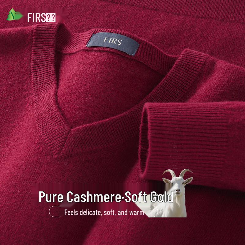 Shanshan Men's Pure Cashmere V-Neck Pullover Sweater