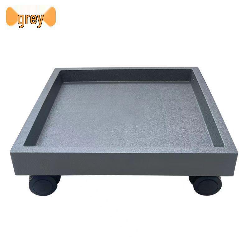 Round Movable Flower Pot Tray with Tempered Load-Bearing Wheels
