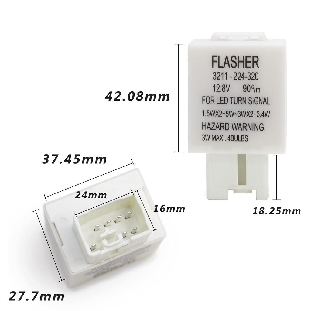 PA LED 7 Pin LED Flasher Relay 3211-224-320 Car Fix Fast Flashing Error Free for Mazda