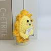 Funny Positive Crochet Sunshine Doll Desktop Ornament Handmade Cheer Emotional Support Positive Sun with Card Home Party Decor