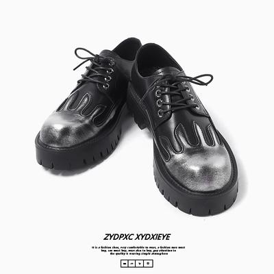 Thick Soled Men's Leather Shoes Trendy and Personalized Design Style Leisure Outdoor Party Office Street Walking Daily Shoes New