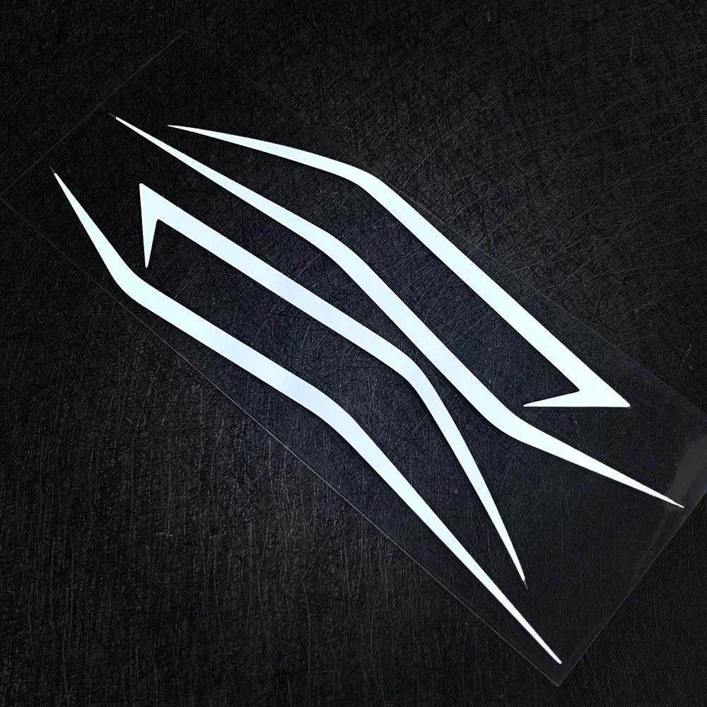 

Motorcycle Fairing Stickers Reflective Self-adhesive Decals Curvy Headlight Racing Helmet Motorbike Decorative серебряный