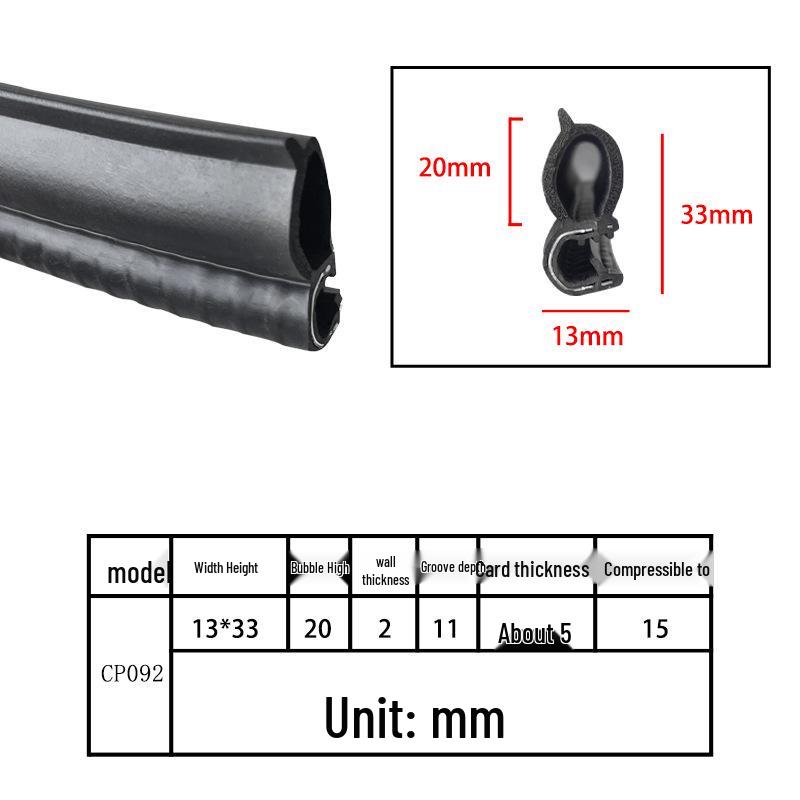 U-Shaped Rubber Steel-Backed Sealing Strip for Car Doors and Cabinets