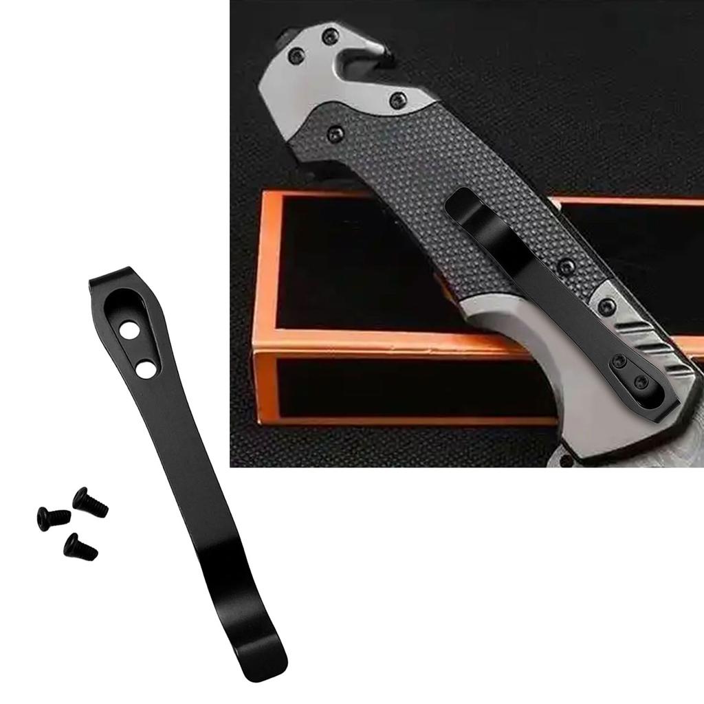 Clip da tasca in acciaio inossidabile, pinza posteriore per strumento da taglio, equipaggiamento EDC, resistenza, attacco per cintura, design antiruggine, strumento di riparazione