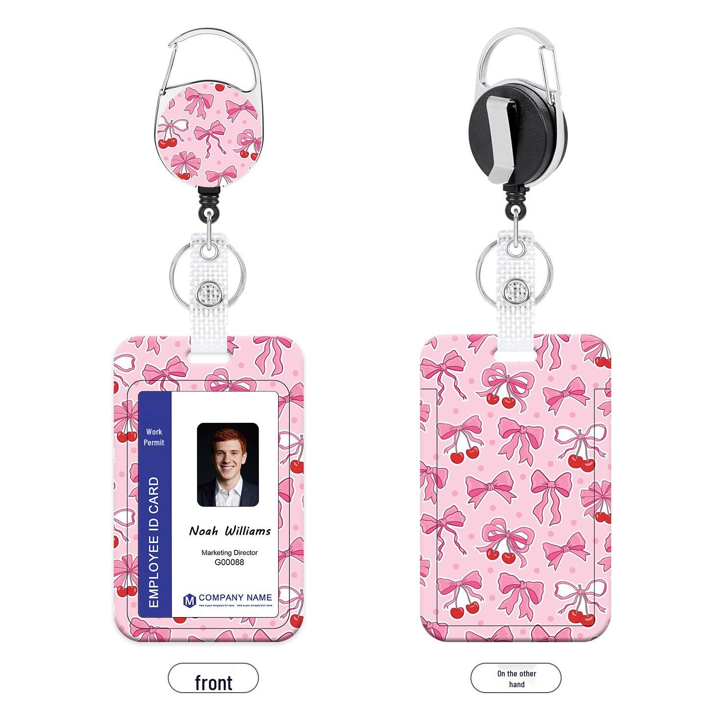 Retractable UV Print ID Badge Holder with Lanyard for Cards
