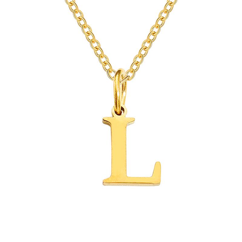 Elegante Collar con Colgante de 26 Letras para Mujer - Diseño Único Cadena para Clavícula de Acero de Titanio