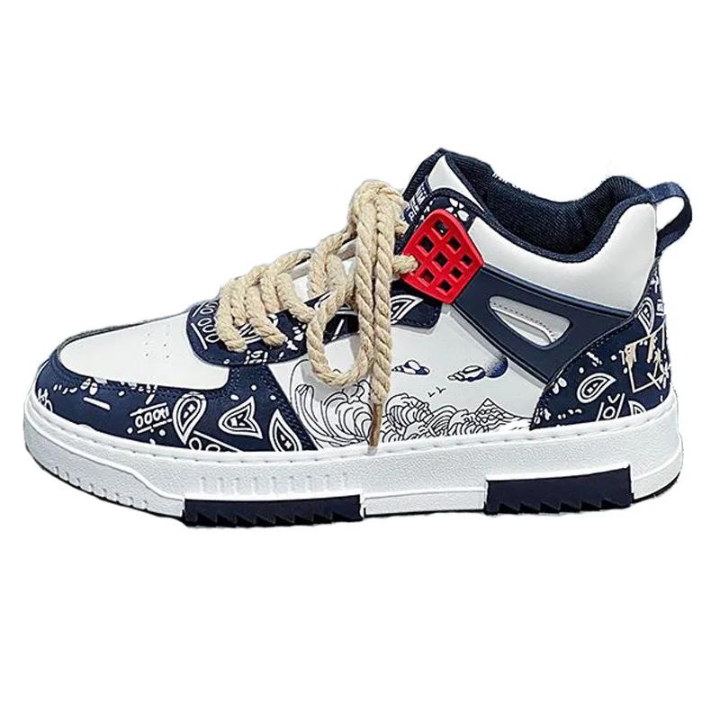 Cashewblüten High-Top-Board-Schuhe für Herren Frühling und Herbst 2024 Neuer Trend Vielseitige Jugend-Sport-Freizeitschuhe Schuhe für Herren