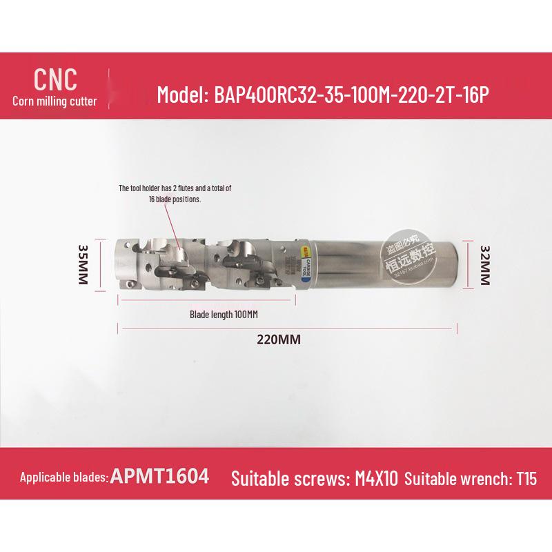 CNC Corn Cob Roughing End Mill with Extended Shank