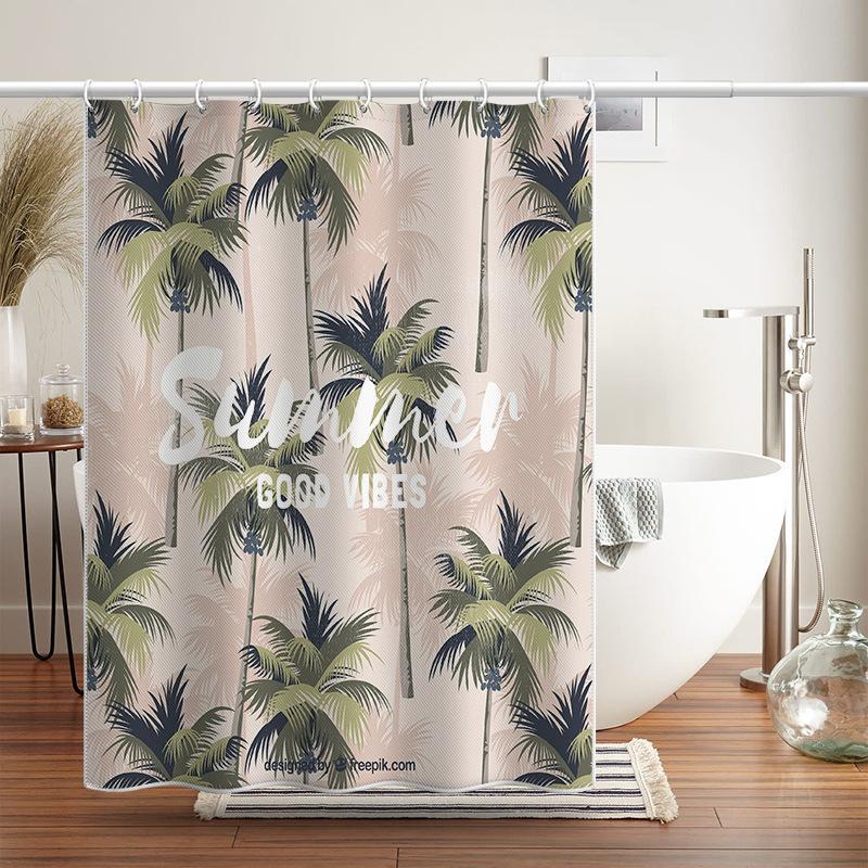 Bathroom Thickened Waterproof Curtain Mildew Proof Shower Curtain Shower Partition Curtain Shower Curtain Bathroom Curtain Free Perforation