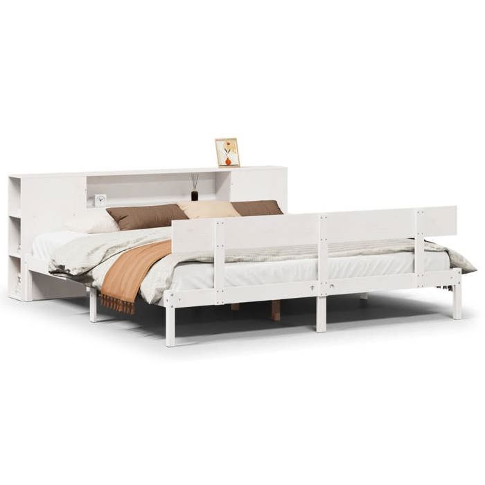 VidaXL Bunk Bed Without Mattress White 180x200 Cm Solid Pine Wood, Bed, Bedroom Furniture, Bed with Storage, 3321781