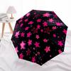 1pc Pink Star Sequins Automatic Opening and Closing Folding Umbrella with 8 Iron Ribs - Portable, Foldable for Travel yy251124118