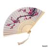 Chinese Style Portable Bamboo Silk Folding Fan for Women - Ideal for Hanfu, Qipao & Summer Dancing 