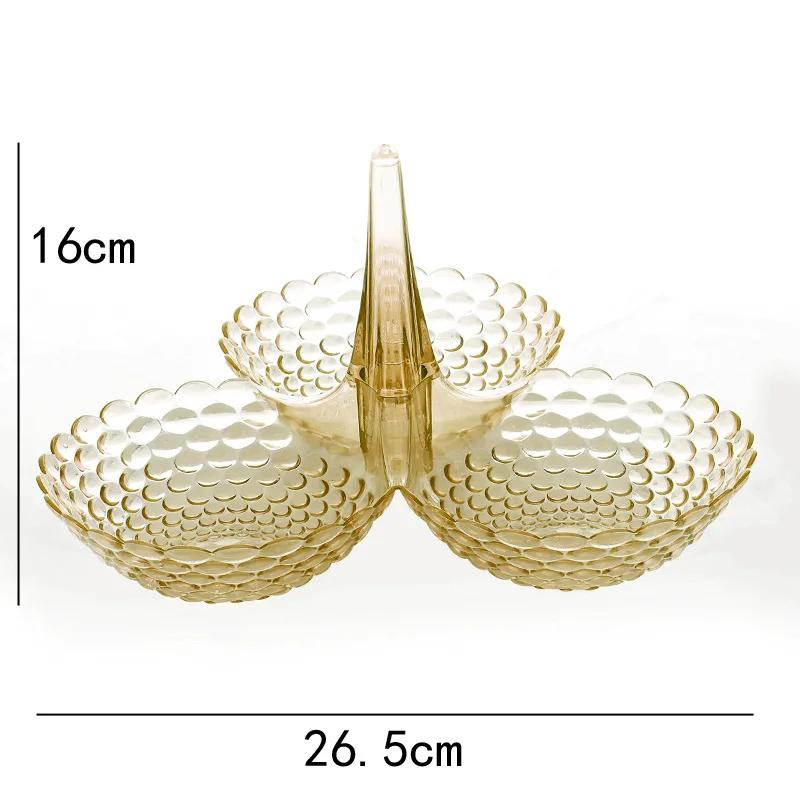 Kitchen Candy Fruit Plate European Plastic Stackable Dried Fruit Snacks Tray Home Wedding Party Table Dessert Decoration Plate