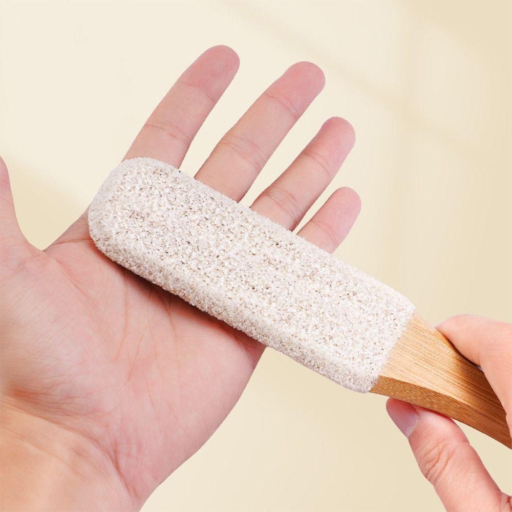 Silicon Carbide Foot Sander Bamboo Pedicure Tool Durable Foot Scrubber For Feet