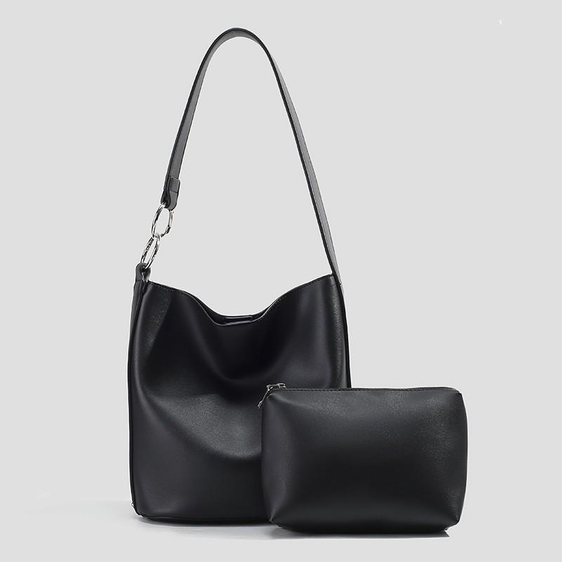 

Bucket Bag Women 2025 New Style High-quality Texture Niche Fashion Simple Mother-child Retro Soft Leather Single Shoulder Underarm чёрный