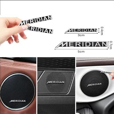 8/4/2Pcs Aluminium Style de Voiture MERIDIAN Logo Emblème 3D Aluminium Haut-parleur Audio Emblème Auto Décoration Autocollant Stickers Accessoires