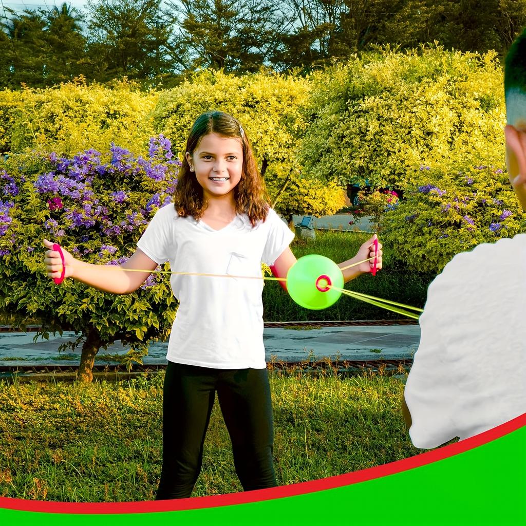 Kids Outdoor Catch Ball Toy Parent Child Toss and Catch Game Elastic Rope Flying Ball Interactive Sports Toy for Boys Girls