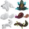 White 4Pcs 3D Animal Epoxy Resin Mould Lifelike Frog, Lizard, Snails Silicone Molds  DIY Crafts