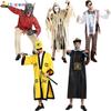 Halloween Scary Costume For Men Featuring A Bewitching Taoist Robe And Hat