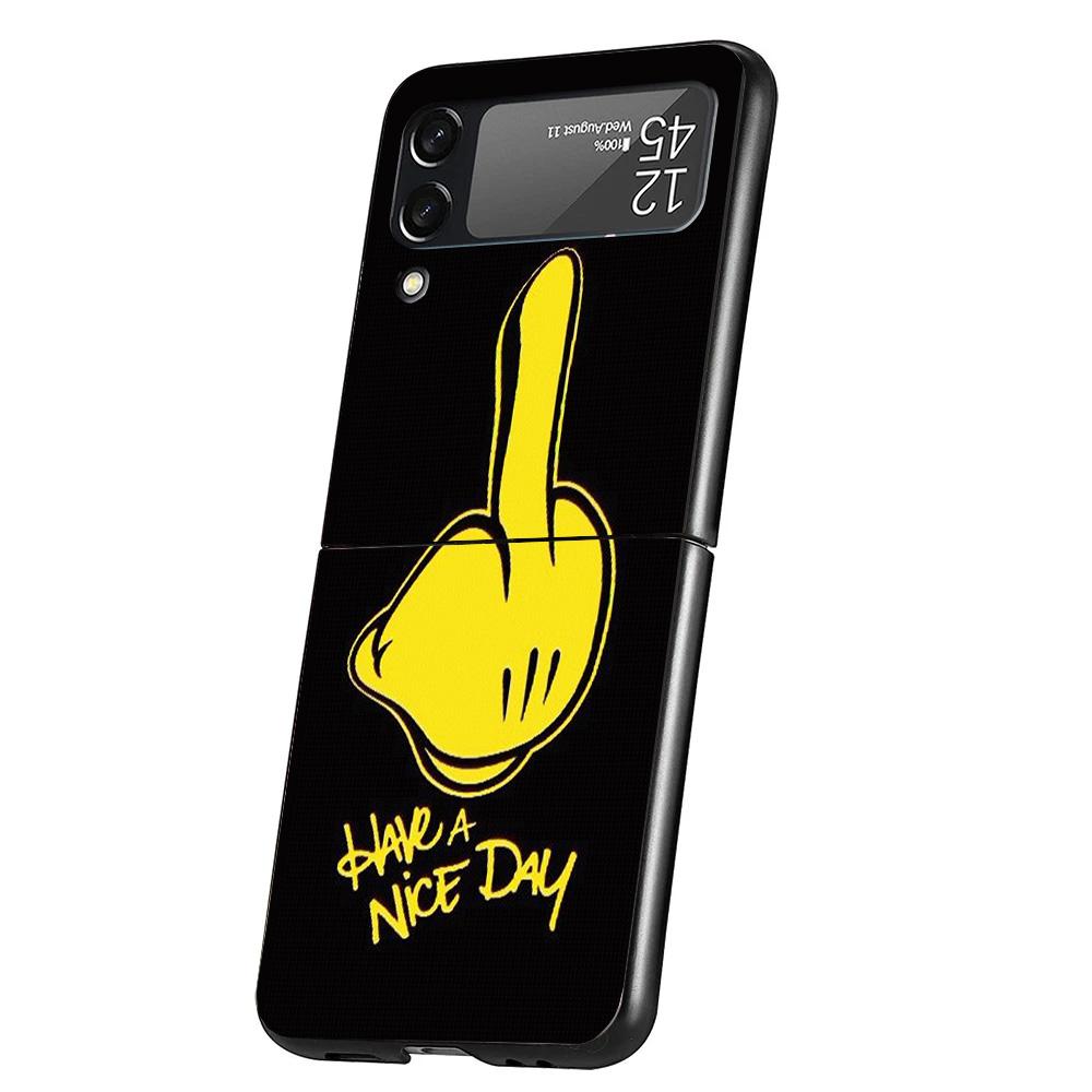 Middle Finger Phone Case For Samsung Galaxy Z Flip 7 6 5 4 3 5G Cover ZFlip7 ZFlip6 ZFlip4 ZFlip5 ZFlip3 Coque Fundas Galaxy Z F
