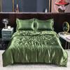 Luxury Satin Bedding Set King Queen Size Bed Cover Flat Sheet Pillowcase for Sleep Home Decro Mulberry Silk Bed Sets
