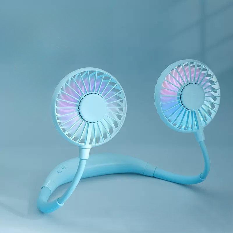 Mini Ventilatore da Collo Sportivo Ricaricabile USB a 3 Velocità Regolabili per Casa Ufficio Viaggio all'Aperto Ventilatore da Collo Compatto da Appendere