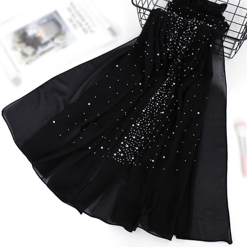 

Жіночі хустки-хіджаби з шифону-бульбашки з діамантовими стразами, перлами, однотонні шалі, головні хустки, обгортки, однотонні муфлери, тюрбани