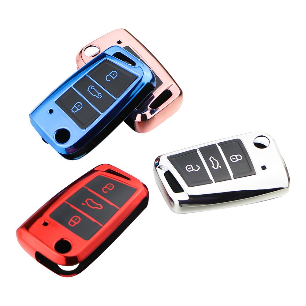 Soft Tpu Car Key Case Cover For Volkswagen For Vw Golf 7 Mk7 Seat Ibiza Leon Fr 2 Altea Aztec For Skoda Octavia
