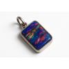 23.25 Ct Aurora Fire Opal Checker Emerald Certified 925 Sterling Silver Pendant