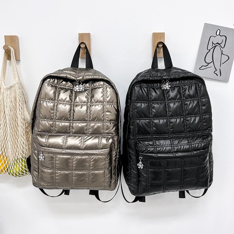 Zaino in Cotone Spaziale Invernale da Donna Grande Capacità Borsa Scuola per Studente Zaino Impermeabile in Nylon AVE