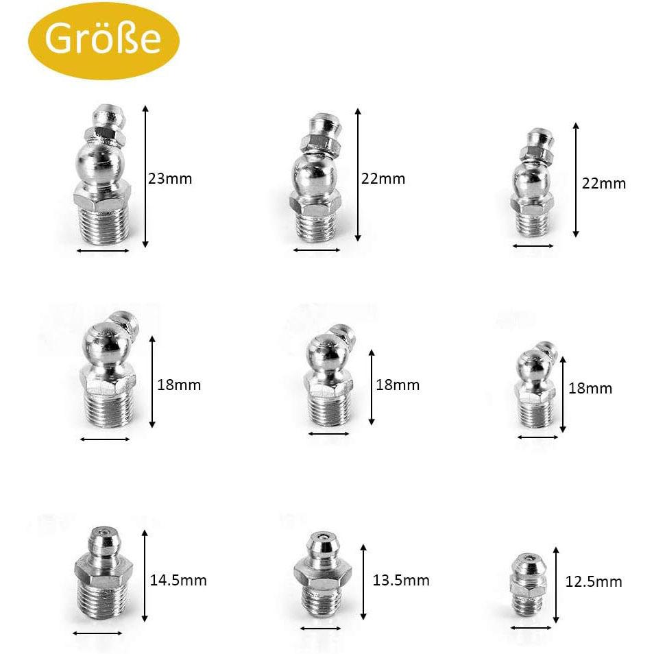 Železný poniklovaný set máslových trysek 140ks60ks45ks krabička s auto tryskami M6M8M10